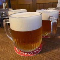 Beers at Střecha in Prague