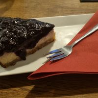 Blueberry cheesecake at Střecha in Prague