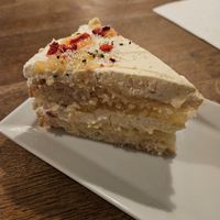 Peach Cream Cake at Střecha in Prague