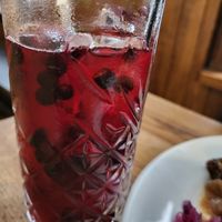 blueberry-lavander homemade lemonade at Střecha in Prague