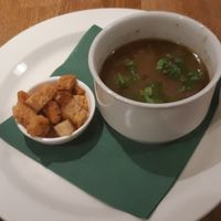Garlic soup at Střecha in Prague