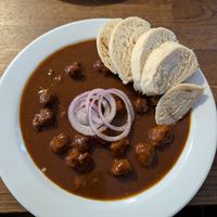 goulash at Střecha in Prague