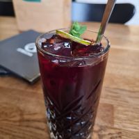 The blueberry lemonade/lavender at Střecha in Prague