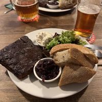 Seitan ribs with plum sauce   at Střecha in Prague