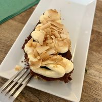 Chocolate coconut pie  at Střecha in Prague