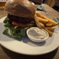 Vegan burger  at Střecha in Prague
