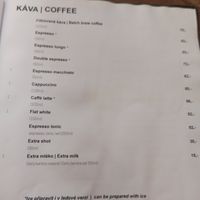 menu as of 22/07/2025 at Střecha in Prague