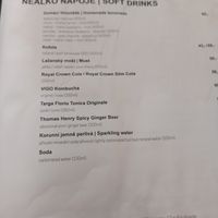 menu as of 22/07/2025 at Střecha in Prague