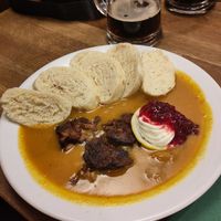 Svíčková at Střecha in Prague