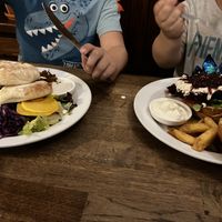 Burger and Kebab plate  at Střecha in Prague
