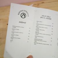 menu at Střecha in Prague