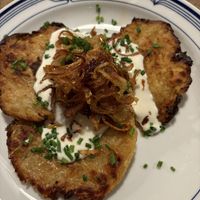 Cabbage pancakes  at Střecha in Prague