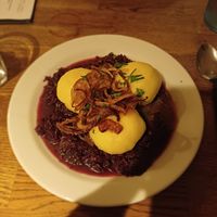 Really nice restaurant but the cabbage was too sweet and the buns hat almost no taste 🥺. Give the rest of the menu a try! 😋 at Střecha in Prague