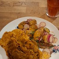 Oyster Mushroom Schnitzel at Střecha in Prague