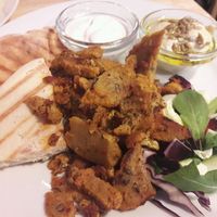 Kebab plate at Střecha in Prague