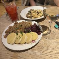 Non-alco wine and lemonadee  at Střecha in Prague