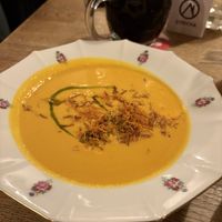 Carrot ginger soup 👍  at Střecha in Prague