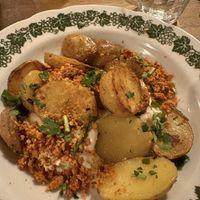 The best potatoes in sour cream    at Střecha in Prague