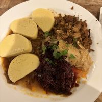 Potato dumplings  at Střecha in Prague