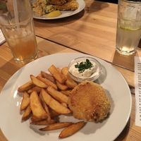 Delicious vegan fried cheese  at Střecha in Prague