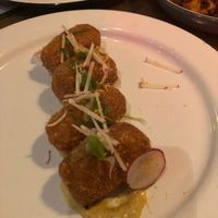 Cheese croquettes  at The Dankness Dojo by Modern Times Beer in Los Angeles