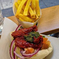 Falafel gang. at Maoz in Barcelona