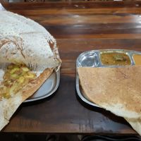 Dosa with chutney at Krishna Bhavan Pure Vegetarian in Trincomalee
