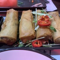Veg spring rolls  at Hideaway Kitchen & Bar in Broadbeach