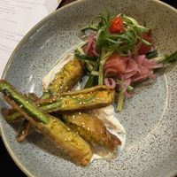 Zucchini flowers   at Hideaway Kitchen & Bar in Broadbeach