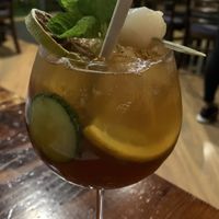 Pimms cup  at Hideaway Kitchen & Bar in Broadbeach