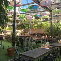 The patio is a very nice spot to eat. Very friendly staff.  at Hideaway Kitchen & Bar in Broadbeach