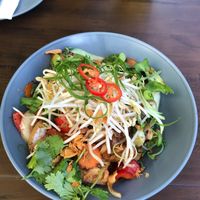 Wok fried tofu and vegetables.  at Hideaway Kitchen & Bar in Broadbeach