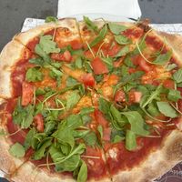 Vegan cheese, tomato, and arugulaa  at Spizzico - Pizza Time in Bolzano