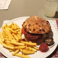 Soy burger with homemade bread. at Spizzico - Pizza Time in Bolzano