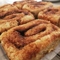 Awesome vegan cinnamon sourdough rolls at Nourish in Calgary