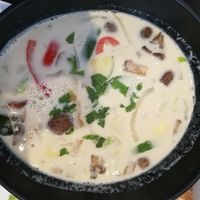 Vegan coconut mylk soup with veggies at Padthai Wokbar in Budapest