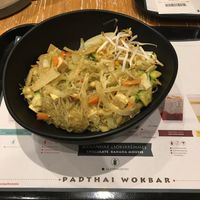 Vermicelli noodles with veg, tofu, cashews and a green thai curry sauce at Padthai Wokbar in Budapest