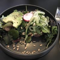 Avocado smorrebroed with hummus at Lille Hus in Mainz