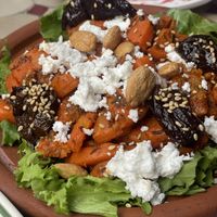 Carrot, Plum, Almond, Vegan feta cheese  at Morococo Cafe - 모로코코 카페 in Seoul
