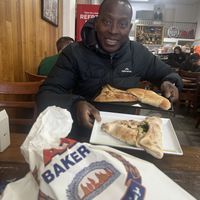 Delicious vegan cheese and spinach pide   at A1 Bakery in Brunswick