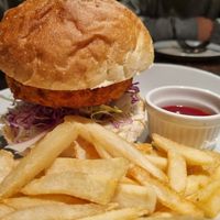 Burger with fries at AIN SOPH.Journey in Kyoto