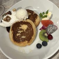 Pancakes with fruit and ice cream   at AIN SOPH.Journey in Kyoto