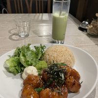 Macha latte and teriyaki soy  at AIN SOPH.Journey in Kyoto