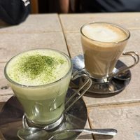 Soy matcha and soy latte  at AIN SOPH.Journey in Kyoto