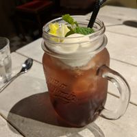 Ice cream float with raspberry soda at AIN SOPH.Journey in Kyoto