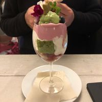 Matcha berry parfait- a taste explosion every time your spoon goes in your mout at AIN SOPH.Journey in Kyoto
