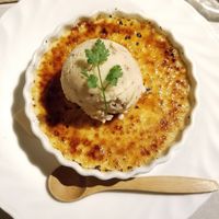 Creme brulee!!! With rum raisin ice cream!! at AIN SOPH.Journey in Kyoto