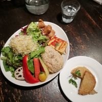 Salad/deli plate with soy cutlet side at AIN SOPH.Journey in Kyoto