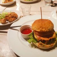 Vegan burger with coconut cheese/avocado at AIN SOPH.Journey in Kyoto