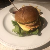  Burger and chips close up  at AIN SOPH.Journey in Kyoto